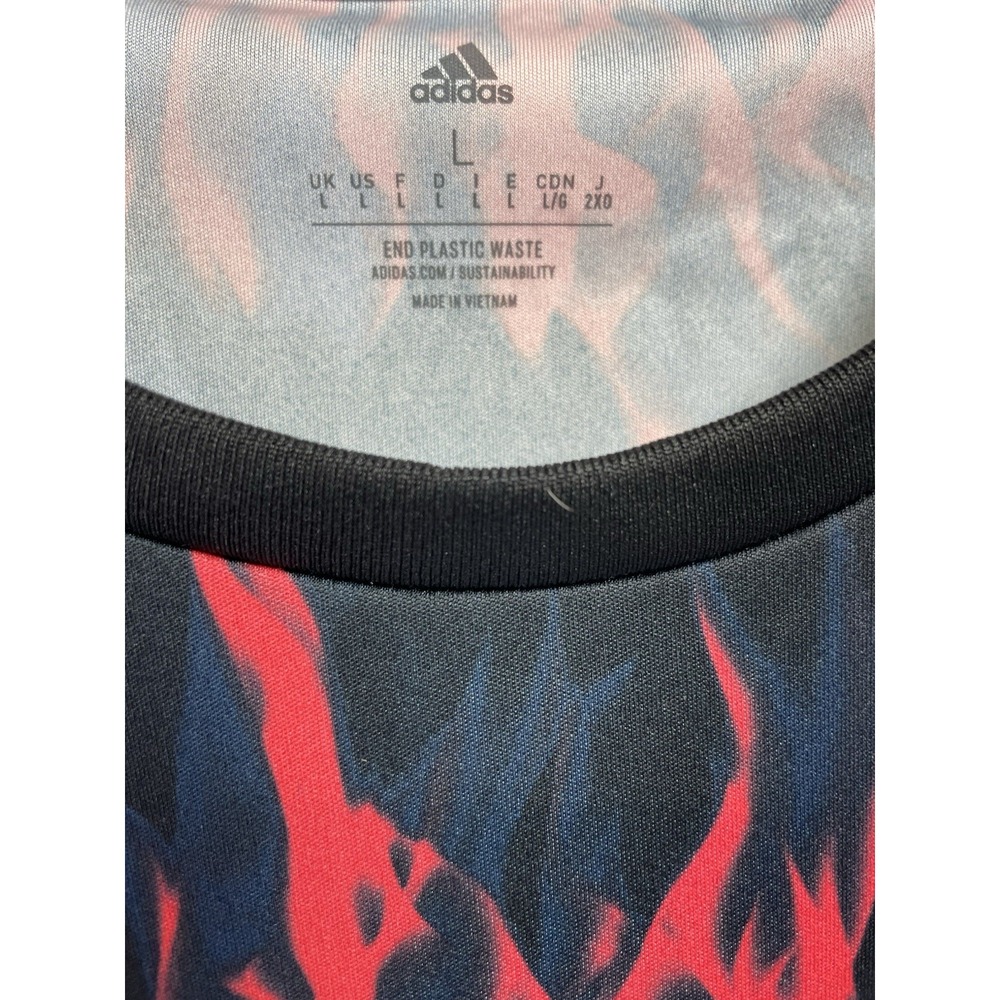 Manchester United /Adidas Mens Sz Large Red /Black Flames Shirt (BB39) NW/OT - Picture 2 of 7